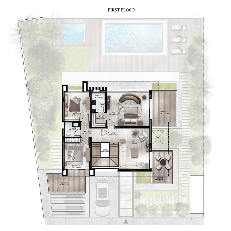 Garden 5 Bedroom Villa >> FIRST FLOOR