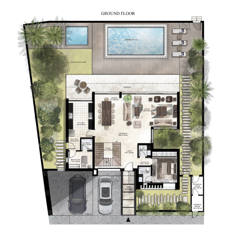 Garden 5 Bedroom Villa >> GROUND FLOOR