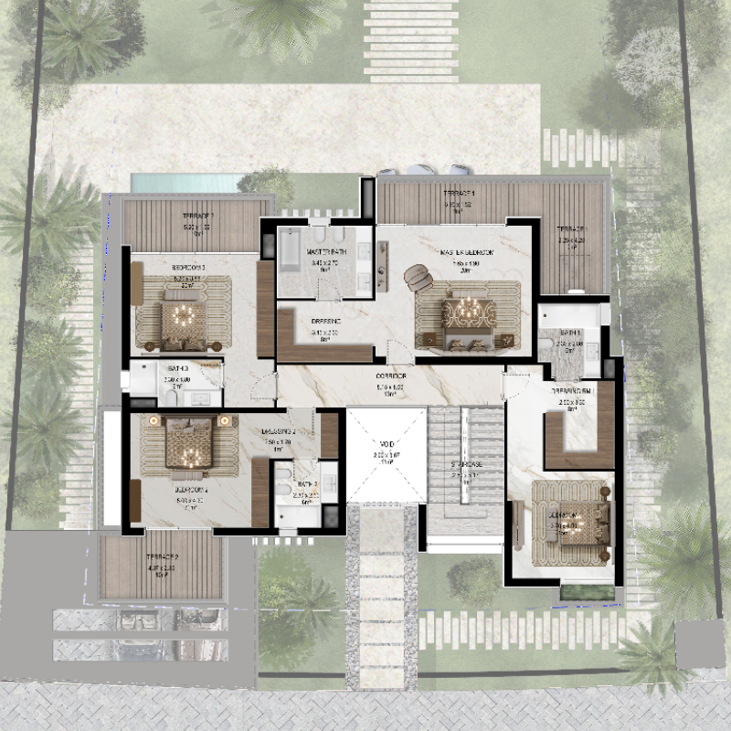 Signature 5 Bedroom Villa >> FIRST FLOOR
