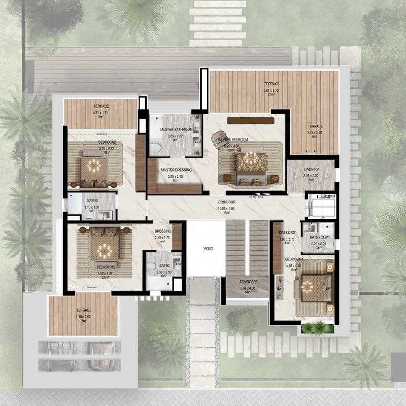 Canal View 6 Bedroom Villa >> FIRST FLOOR