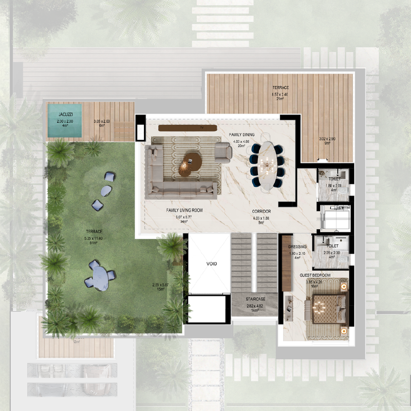 Canal View 6 Bedroom Villa >> SECOND FLOOR
